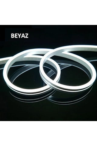 5 Metre 12 V Dış Mekan Beyaz Neon Led