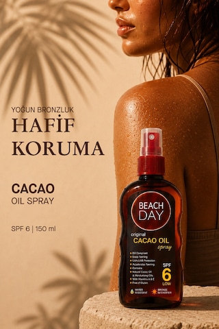 Beach Day Kakao Yağı Özlü SPF 6 Bronzlaştırıcı Sprey 150 ML