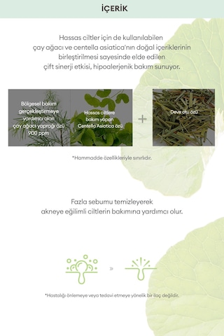 Missha Nonco Tea Tree Cleansing Foam Sivilceli Ciltler için Çay Ağacı İçeren Yüz Yıkama Köpüğü 130 ML