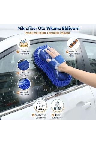 Mikrofiber Oto Yıkama Eldiveni Kalın Süngerli Araç Temizleme Bezi, Araba Yıkama Eldiveni 5047
