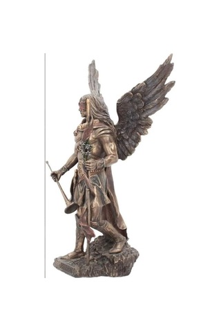 Aziz Gabriel Bronz Melek Heykel Biblo Dekor