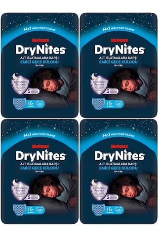 Drynites Emici Gece /külot Bez Erkek 13+yaş 48-60kg Xl 80 Adet XL 4'lü