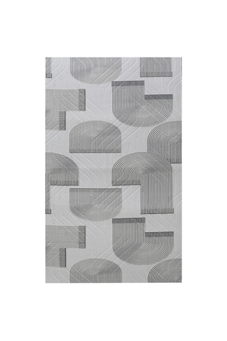 Salon Halısı Gri Kabartmalı Geometrik Desenli İskandinav Fch30901