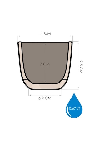 Omnipazar Krs-382 Dekoratif Plastik Mercan Kare Saksı 0.67 Litre No 2 56342484