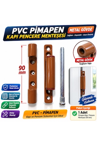 Pvc Pimapen Kapı Pencere Menteşesi 9 Cm Metal 90 Mm Kahverengi 1 Adet