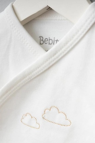 Bebitof %100 Pamuk Bulutlu Araba Desenli 5 Parça Yenidoğan Hastane Çıkışı Zıbın Seti Bbtf.pmb.20109 Pembe