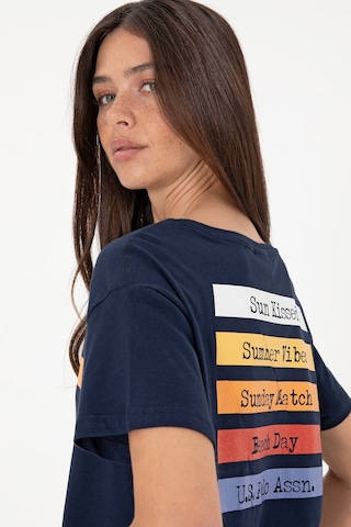 U.S. Polo Assn. Kadın Lacivert Bisiklet Yaka Tişört 50299669-VR033