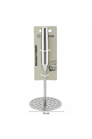Lunaev Yuvarlak Çap : 8 Cm Metal Saplı - 11.5 Cm Metal Patates Ezici Toplam Uzunluk : 26.5 Cm 12v