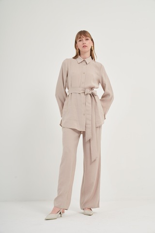 FTZ Women Ftz Modal Pantolonlu Takım Taş 31011 Taş