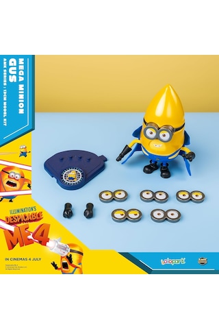 Minion 4 Mega Gus Aksiyon Figürü Değiştirilebilir Yüzler Döner Kafa Hareketli Eklem 13 Cm