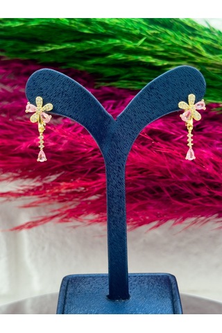 925 Ayar Gümüş Damla Modeli Sallantılı Gold Renk Popüler Kadın Küpe Gümüş