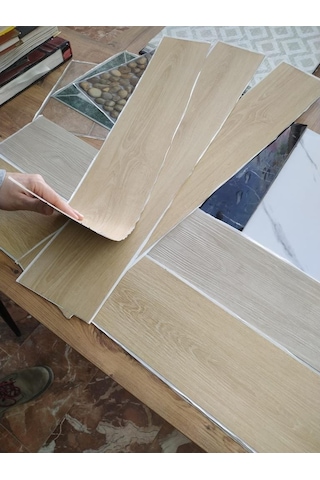 Nwyp03 Naturel Bej Yapışkanlı Ahşap Pvc Yer Döşeme Parkesi