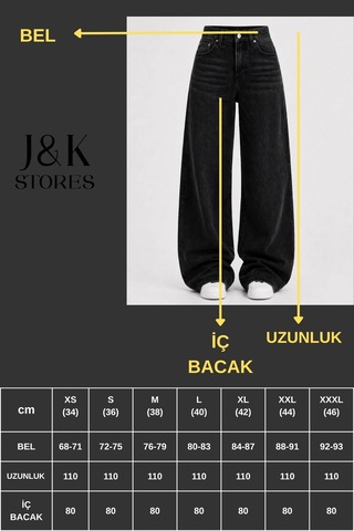 J&kstores Baggy Salaş Pocket Bol Paça Retro Görünümlü Jean Pantolon Siyah
