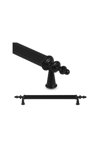 Lüx Ovacık Çekmece Dolap Kapak Kulpu Kulbu 96 mm Mat Siyah Metal