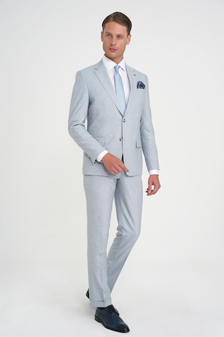 Efor Slim Fit Çift Yırtmaç Esnek Yün Mavi Takım Elbise Tk 918 Mavi