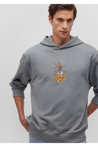 Mavi Erkek Bugs Bunny Kapüşonlu Sweatshırt Çelik Gr 0s10102-70098 Gri