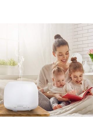 Oda Hava Nemlendirici, Buhar Makinesi Ve Aroma Difüzörü 500 Ml 12w Güç 17x13cm