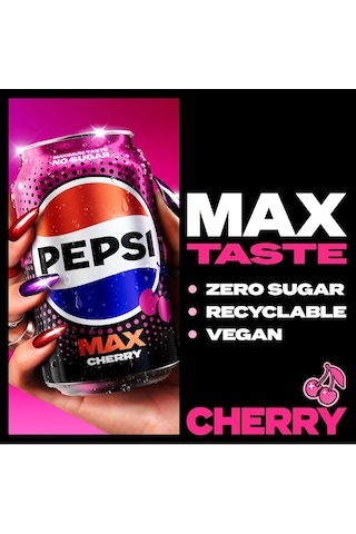 Pepsi Max Cherry No Sugar - Kiraz Ve Kola Aromalı Şekersiz Gazlı İçecek 2 Adet