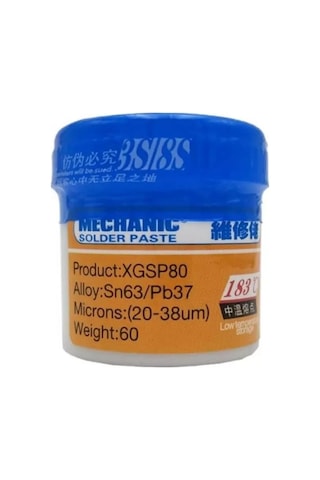 Mechanic Krem Lehim Sıvı Lehim Soldering Paste 60Gr 183°C Derece