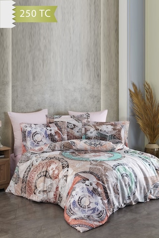 Varol 250 Tc Bambu Karışımlı Pamuk Saten Nevresim Takımı Tek Kişilik - Fiosole Çok Renkli