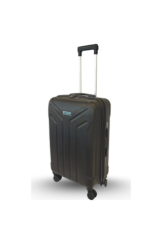 Vegmann Tartılı Scavel Siyah Büyük Boy Valiz Siyah