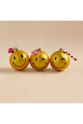 Karaca Home New Year Emoji 3'lü Ağaç Süsü Diğer