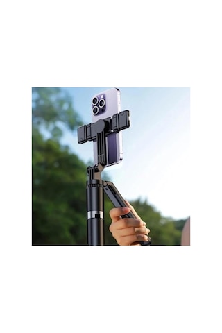 R16s 170cm Selfie Stick Led Işıklı Bluetooth Uzaktan Kumandalı 360 Derece Kullanım Tutma Kollu Telefon Ve Kamera Uyumlu Tripod Özçekim Çubuğu