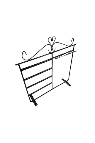 Siyah Metal Bayan Küpe Kolye Standı Dekor St1-29Sy Siyah