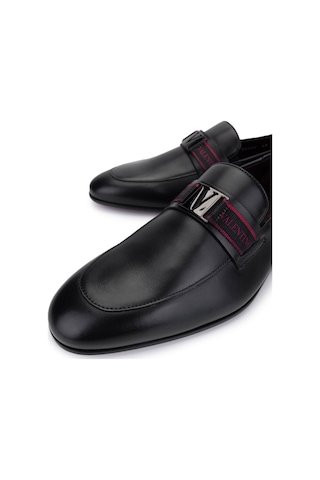 Valentino Valentıno Erkek Hakiki Deri Siyah Loafer Ayakkabı 667 20090 Erk Ayk Y23 Black Siyah