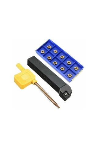 Pazly 10 Adet Ccmt060204-hm, Vp15tf Ekleme Aracı + Sclcr1212h06 Torna Takım Tutucu