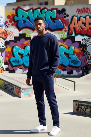 Benerly Erkek Bisiklet Yaka Standart Kol Regular Kalıp Sweatshirt Fonksiy Lacivert