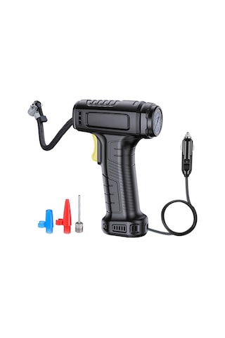 Hombey Araç Lastik Pompa, 17 Silindirli 20l/dak Hızlı Şişirme, 120w, Otomatik Durma, Led Işık, Baskı Ölçüm, Fişli, Taşınabilir