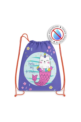 Molie Denizkızı Su Geçirmez Kız Çocuk İpli Sırt - Plaj Çantası Renkli