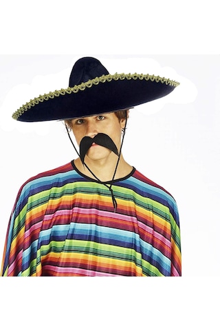 Techmrt Sombrero Meksika Şapkası Mariachi Altın Şeritli Yetişkin Boy Techmrt Sombrero Meksika Şapkası Mariachi Altın Şeritli Yetişkin Boy
