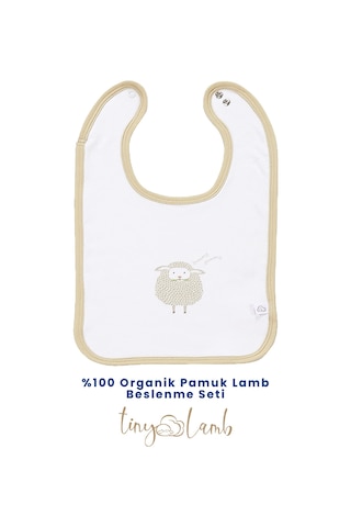 Lamb Bebek Beslenme Seti Organik Pamuk 8 Parça Mama Önlüğü Omuz Ağız Bezi