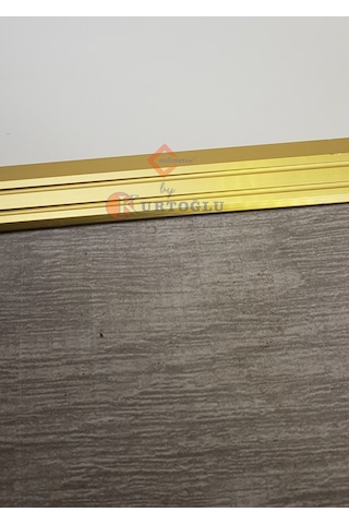 Kot Farkı Profili 3,5Cm En - Eşik Profili - Seviye Farkı - Parke 180 Cm-Parlak Sarı Eloksal