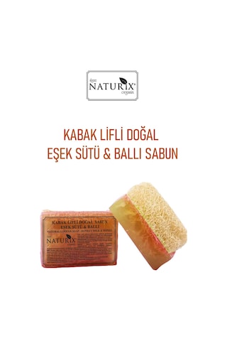 Naturix Doğal Kabak Lifli Eşek Sütü & Ballı Katı Sabun 130 G