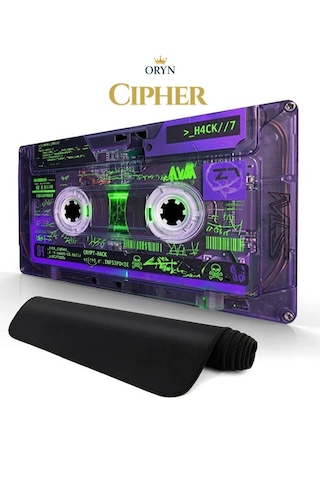 Oryn Cassette / Edition 90x40cm Gaming Mousepad - 3mm Kalınlık Mor
