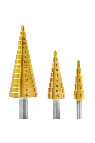 Paslanmaz Kademeli Matkap Sac Delme Ucu 3 Lü Set Okan Hırdavat