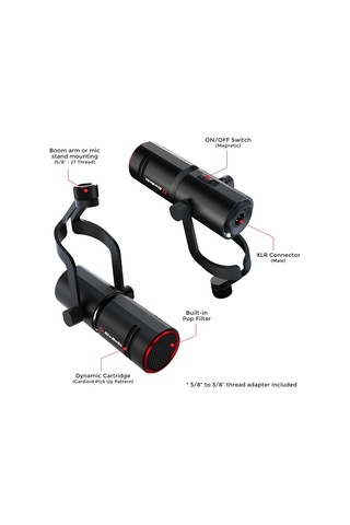Avermedia Live Streamer Mıc 330 Dinamik Xlr Mikrofon İçerik Yaratıcısı İçin - Canlı Akış Ve Podcast'ler İçin Uygundur Am330 Siyah 56 X 167 Mm