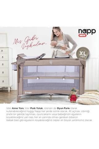 Huggy Napp 6in1 Anne Yanı Park Yatak Oyun Parkı + Yatak 70x120