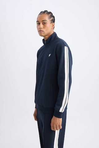 DeFacto Lacivert DeFactoFit Standart Fit Dik Yaka Yarım Fermuarlı Sporcu Sweatshirt D1953AX24AUNV146