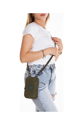 Newish Polo Suya Dayanıklı Krinkıl Kumaş Haki Kadın Çapraz Omuz Ve Bel Çantası - Kadın Haki