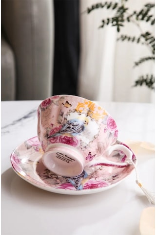 Lily Manor Alhambra Bone China İngiliz Pembe 2'li Çay Fincanı Seti