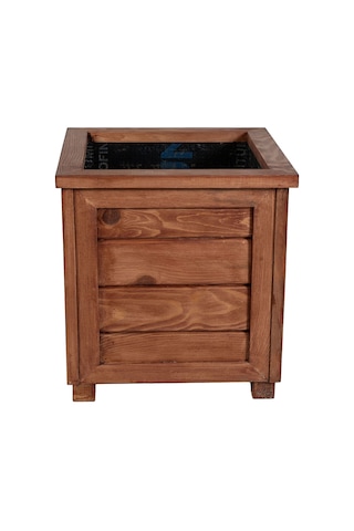 Kaf Ahşap Dekoratif Ahşap Saksı / Maun