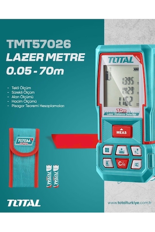 Total 0.05 - 70 Metre Lazer Metre Yüksek Kalite Tmt57026