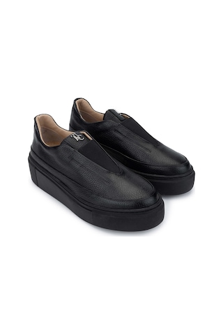 Tamer Tanca Kadın Hakiki Deri Siyah Floter Sneakers & Spor Ayakkabı 937 01 Bn Ayk Sk24-25 Sıyah Fltr Siyah