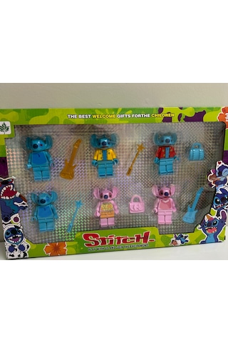 Stitch Figür Seti Aksesuarli Oyuncak Set 12 Parça Çok Renkli
