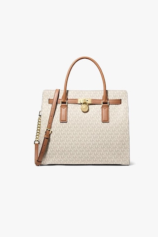 Michael Kors Kadın Borsa A Mano Monogram Desenli Çanta - Krem/kahve Vanilla - Acrn