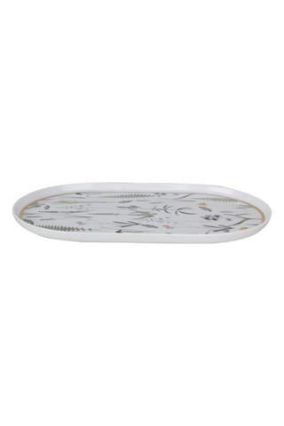 Porland Botanical Serisi 32cm Kayık Tabak Oval Beyaz